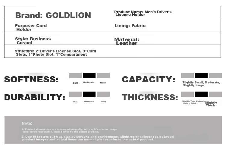 Goldlion ID Card Holder Gift Box, Driver's License Case, Leather Cover for Driver's License, Birthday Gift 10