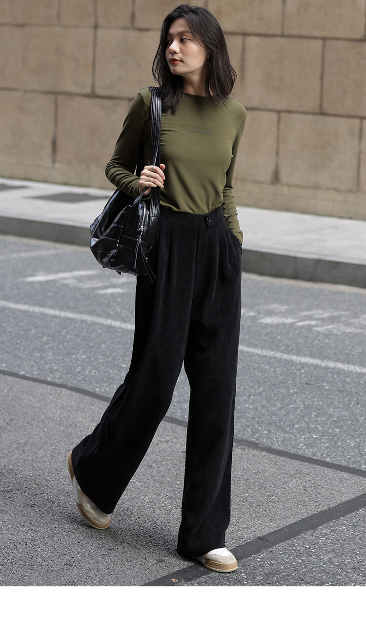 Dme Hollow Design Side Zipper One-Button Sensual Straight-Leg Casual Pants for Women, Bean Paste Pink, L 13