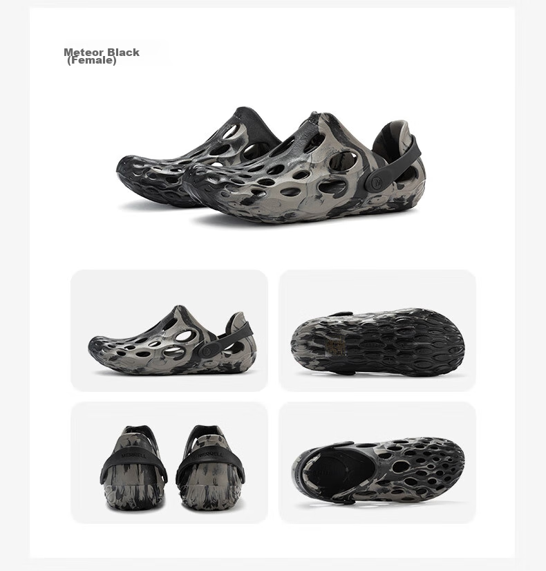 Merrell HYDRO MOC Outdoor Breathable Lightweight Slip-On Water Shoes for Men, Black Gray, Size 45 29