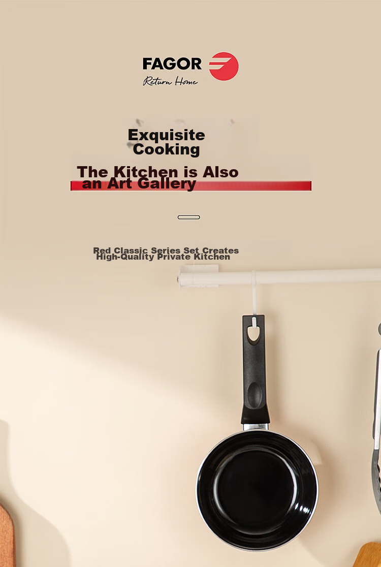 Fage Red Series Set Enamel Pot (Frying Pan + Milk Pan) FG-HHD02NJ 1
