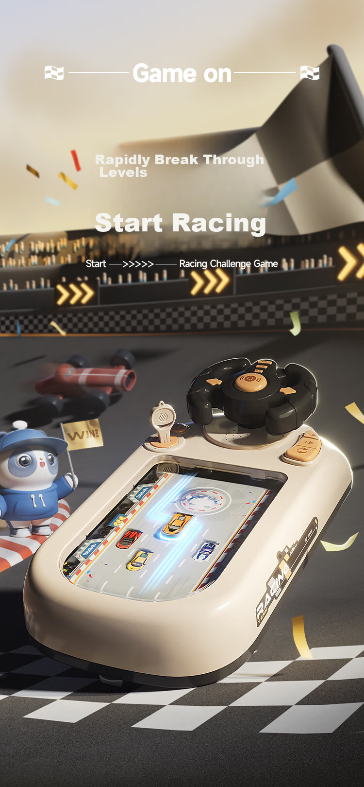Taodudu Racing Adventure Car Game Machine for 3-6 Year Old Boys And Girls, Multi-Functional Children's Toy Table 1