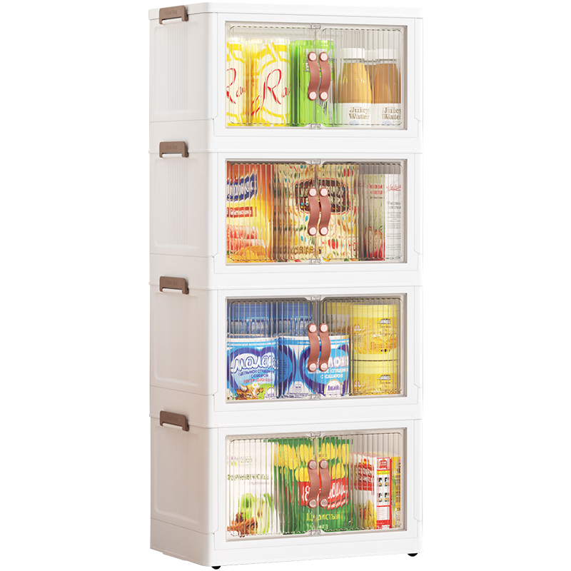 JEKO&JEKO No-Installation Storage Cabinet, Toy Organizer, Children's Wardrobe, Storage Shelf, Storage Box, 60cm Width, Four Layers