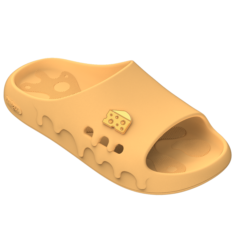 KENROLL Children's Non-Slip Slippers, Home Casual Sandals for Boys And Girls, Bathroom Shower Slides, Cheese Yellow, 29.5(190mm)