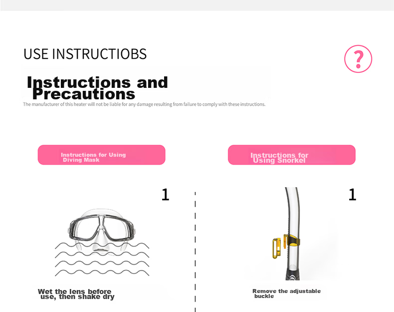 WATERTIME / Shuichuan Diving Mask, Snorkeling Goggles with Integrated Nose Bridge, Swimming Glasses, Anti-Choking Water Equipment, Diving Mask 20