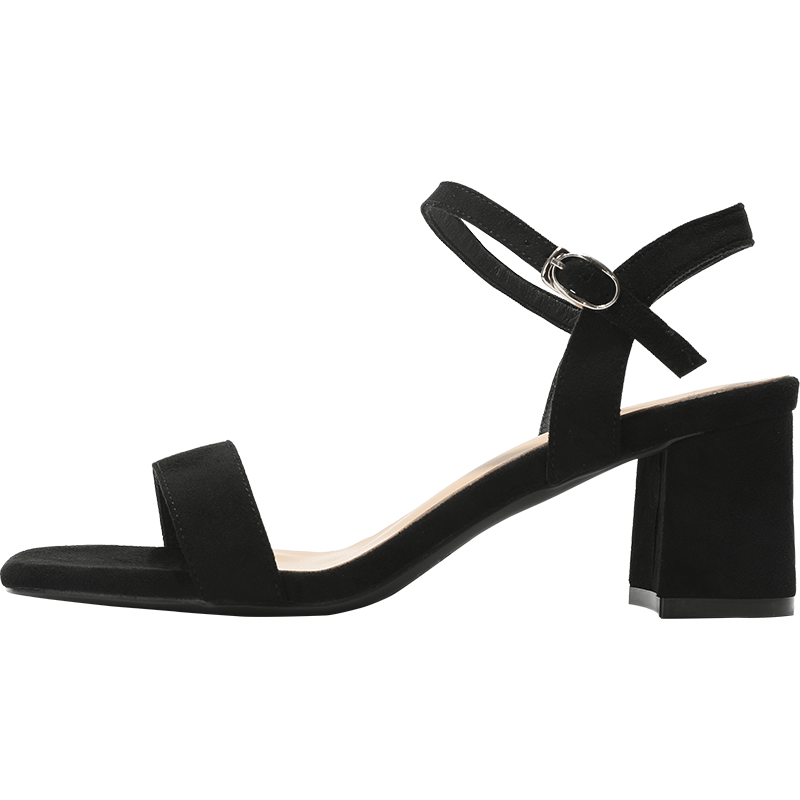 Daphne Women's Black One-strap High Heel Sandals 2026 Commuter Versatile Elegant Heels Size 37