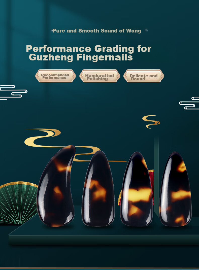 Asasi Guzheng Fingernails, Professional Performance Style, for Children And Adults, Beginner Fingernail Pieces, 8 Pieces, Large Size 1