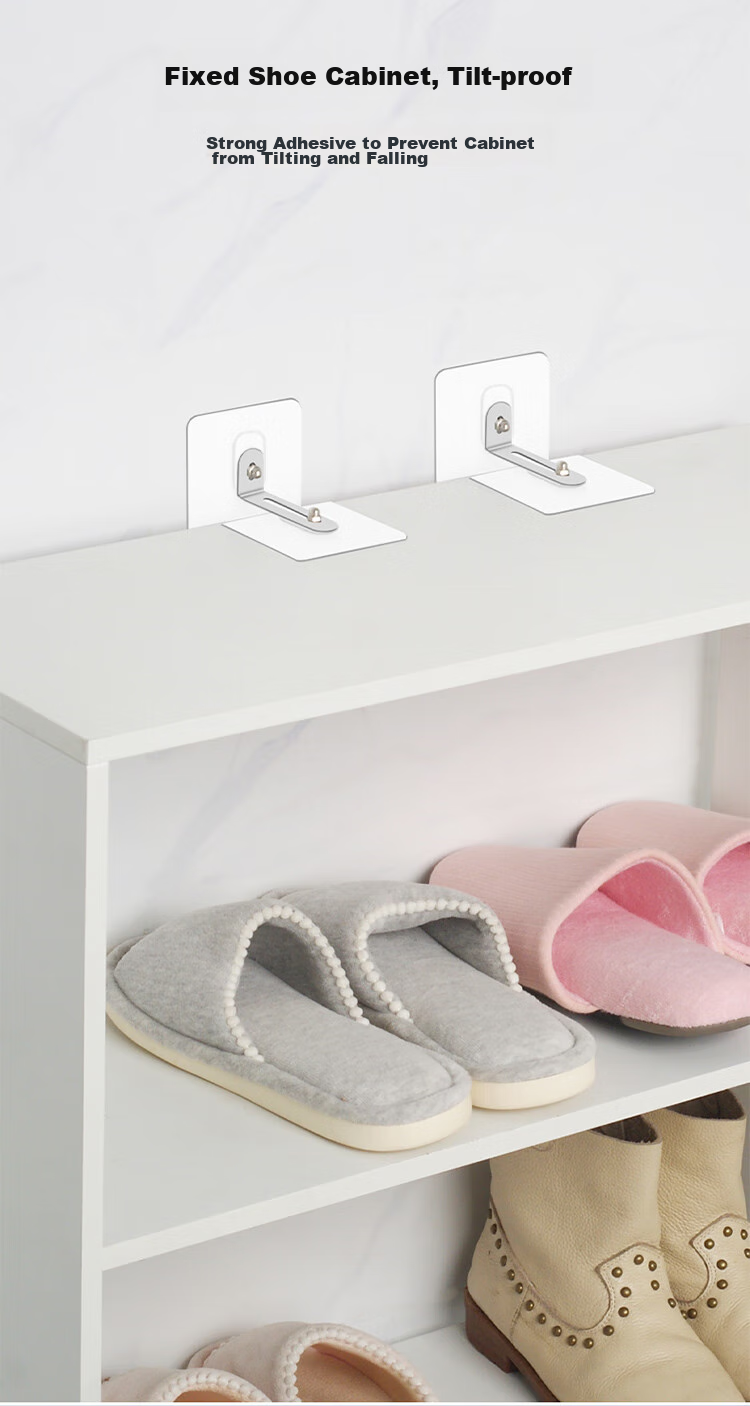 Chaoji Jia Pin Anti-Tipping Device, No Drilling Required, Bookshelf Cabinet Anti-Fall Shoe Cabinet Wardrobe Fixer, Metal Screws Wall-Mounted 7