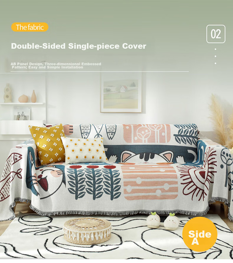 AVIVI Sofa Cover, Slipcover, Seat Cushion, Non-Slip, All-Season, Full Coverage, 180*300, Lucky Cat Desig 7