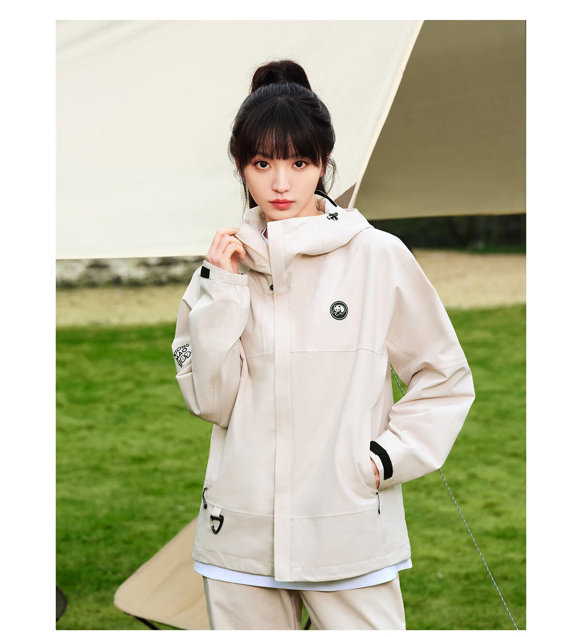 CAMEL Panda Windbreaker Jacket for Men And Women, Spring And Autumn Outerwear, Windproof And Waterproof Outdoor Clothing A34BA3L1166, Night Purple, XL 4