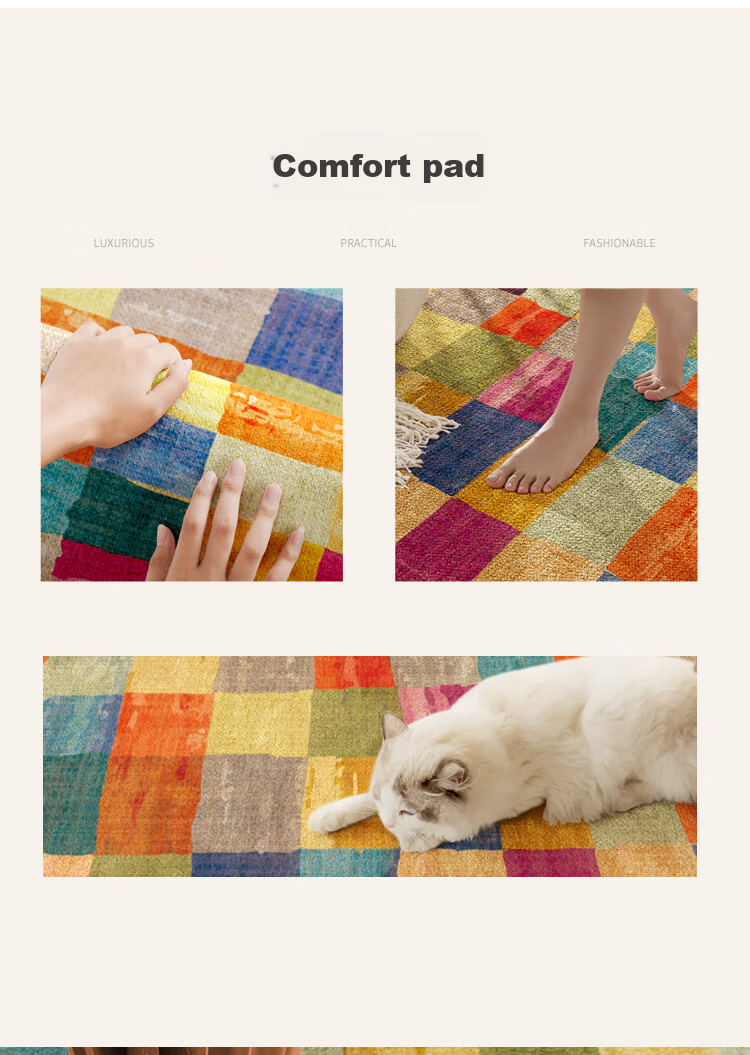 ZHUJUN American Retro Entrance Mat, Hallway Carpet, Doormat, Living Room Entrance Mat, Dust-Removing, Dirt-Resistant, Non-Slip Foot Mat 5