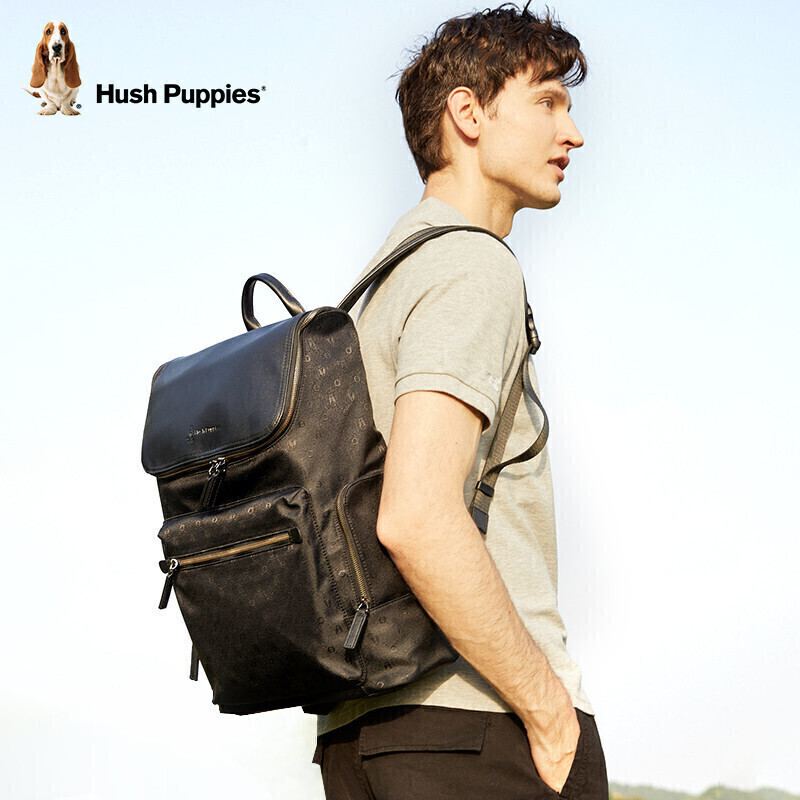 Hush Puppies Business Backpack, Large Capacity Men's Laptop Bag, Multifunctional Birthday Gift for Boyfriend