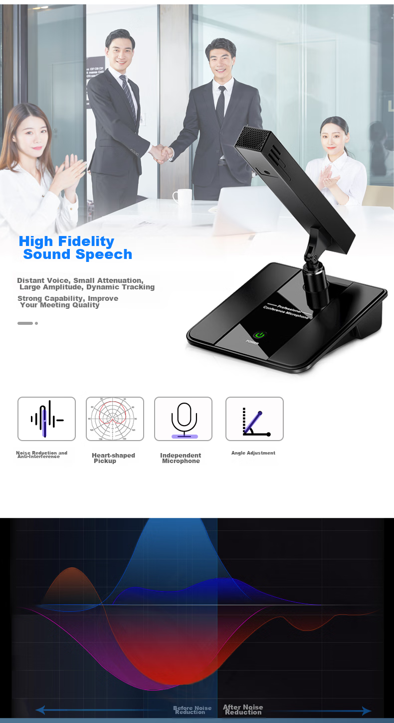 SAST Ok-31 Four-In Wireless Gooseneck Microphone, Conference Engineering Portable Receiver, Large-Scale Event Public Address System, Professional Adjustable Frequency Capacitor Microphone, Black 10