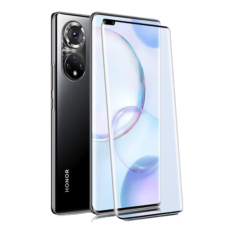 Baouzou [2-Pack - Damage Compensation] Tempered Glass Screen Protector for Honor 50 Pro, Full-Coverage Curved Screen, HD Anti-Scratch and Anti-Fingerprint Film