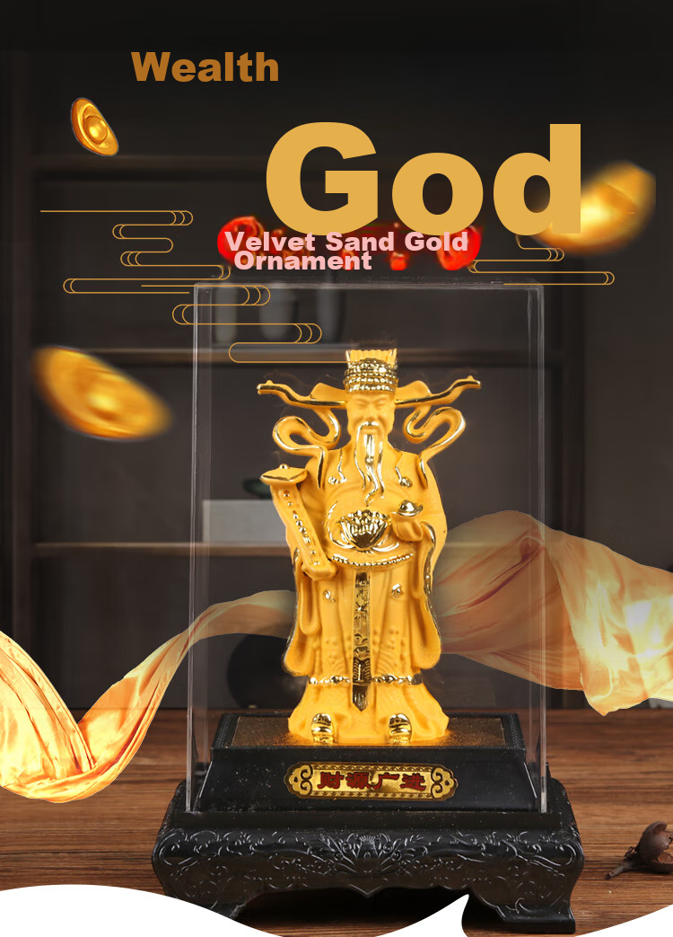 TaTanice Fortune God Decorative Ornament, Golden Buddha Statue for Home Decoration, Wealth And Safety Figurine, Business Gift for Grand Opening, Present for Clients 1