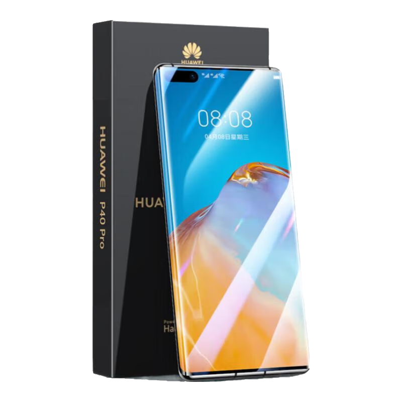 DIVI [Value Pack of 2] Tempered Glass Screen Protector for Huawei P40 Pro, Full Coverage Curved Glass Film, High Definition Anti-Drop Anti-Fingerprint Diamond Film for Huawei P40 Pro Smartphone