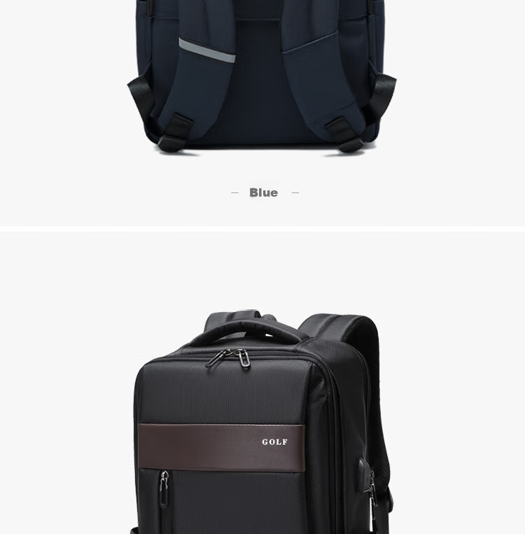 GOLF Backpack for Men, 15.6-Inch Large Capacity Laptop Bag, Multifunctional Water-Resistant Travel Business Casual Student Schoolbag, 5I488394J Blue 35