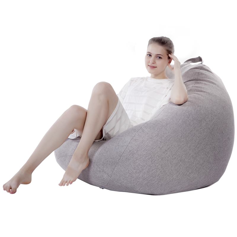 LUCKYSAC Lazy Bean Bag Sofa for Living Room, Bedroom, Balcony, Single Fabric Small Sofa Chair That Can Be Used As A Bed, Premium Gentleman Gray