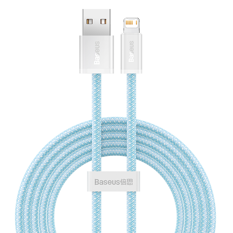 BASEUS Apple Data Cable Fast Charging Cord for IPhone 14/13/12 Pro Max/XR/Xs/11/8, Compatible with IPad Pro/Air 2 Tablets And Car Charger, 2 Meters Blue