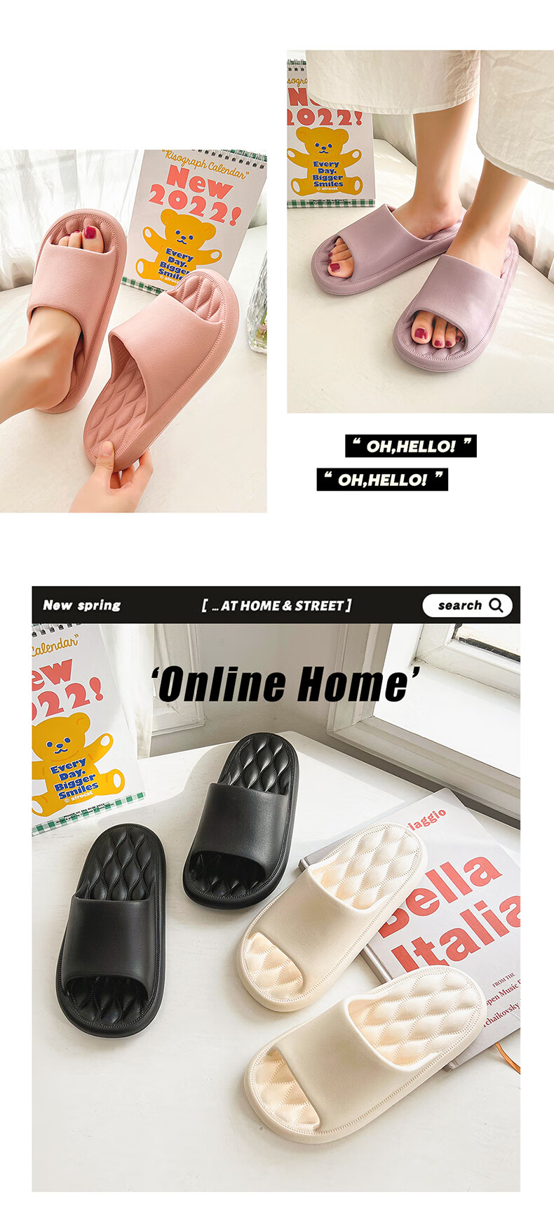 IQGD Slippers for Men And Women, Indoor And Outdoor Home Casual Simple Bathroom Slippers, Couple Style, 1819 White, Size 36-37 9