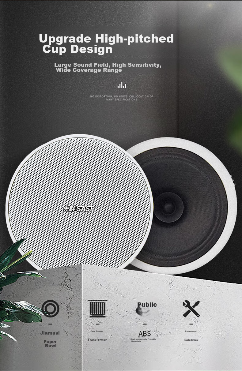 SAST 6-Inch Constant Voltage Ceiling Speaker, Recessed Ceiling Background Music System, Embedded Public Address Speaker for Shopping Malls And Stores TH1-6 8