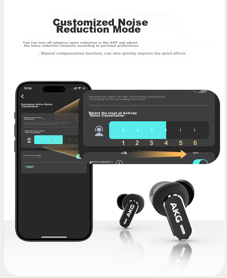 AKG N5 Wireless Bluetooth In-Ear Headphones, 2.4G Tri-Mode, Active Noise Cancellation, Gaming And Music Earphones, Compatible with Latest Apple And Huawei Models for Ultra-Long Battery Life, White 17