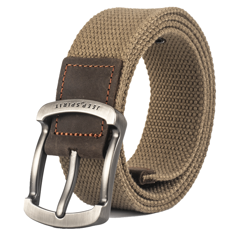 JEEP SPIRIT JEEP Canvas Belt for Men, Korean-Style Trendy Fashion Waist Belt, Durable And Wear-Resistant Brand Belt