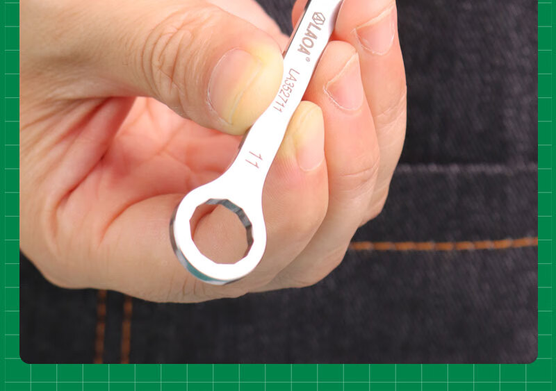 LAOA Ultra-Thin Mini Dual-Purpose Wrench Set, Stainless Steel Plum Blossom Wrench 4-11mm LA352802 11