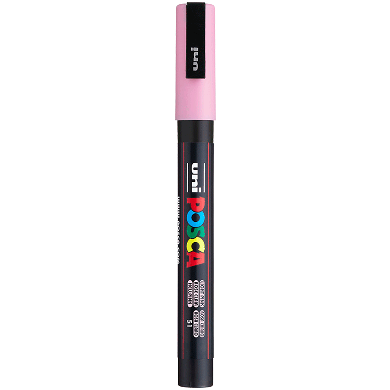 Uni Mitsubishi POSCA Acrylic Marker (Fine Tip), Light Pink, Single PC-3M Brush, Poster Advertising Marker, Drawing Handwriting Graffiti Pen, Painting Watercolor Pen, Graduatio