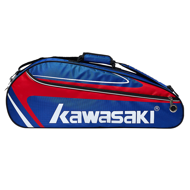 KAWASAKI Badminton Bag, Shoulder Bag, Tennis Bag for Men And Women, Separate Shoe Compartment, Racket Bag, Model 8327, Blue And Red