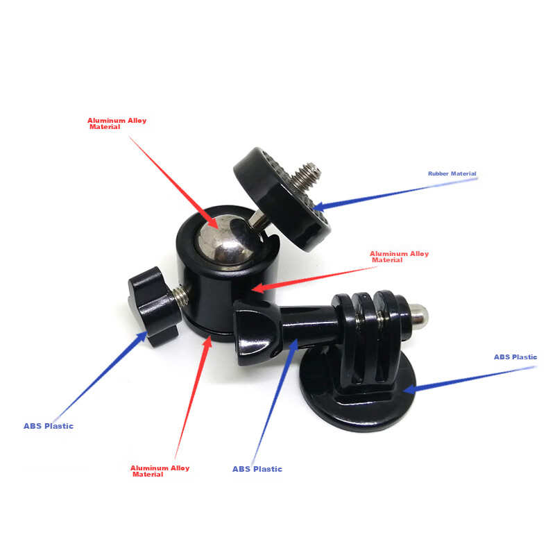 Earlymen EM-215 Mini Spherical Gimbal GoPro Adapter, Action Camera Mount Base, Portable Flash Stand Octopus Gimbal Bracket 1/4 3
