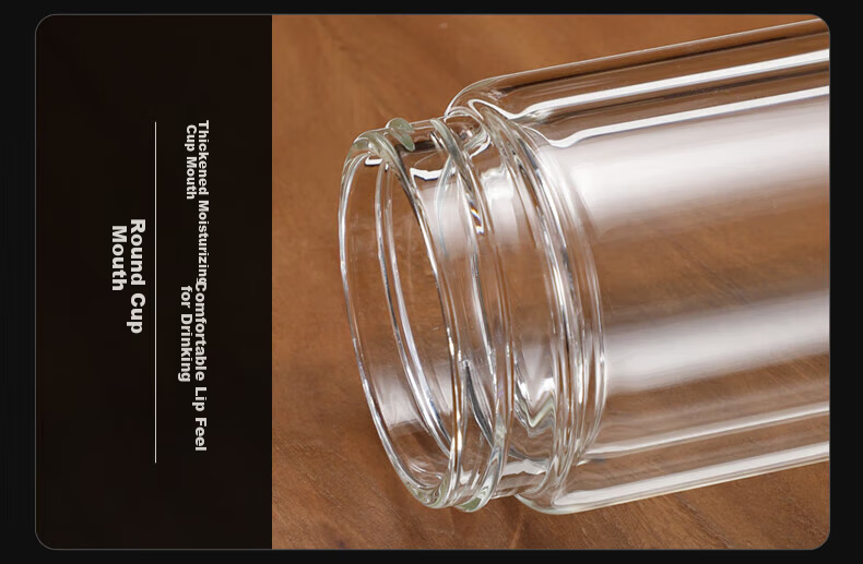 GEYA Double-Layer Glass Cup for Men, High Transparency Business Glass Tea Cup Water Bottle Customizable Teacup 17