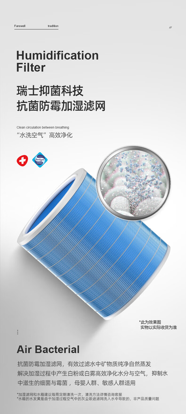 ZTK Whole-House Mist-Free Humidifier, Shanningtai Antibacterial And Anti-Mold Filter, A3 And A4 Humidifying Filter Cartridge 1