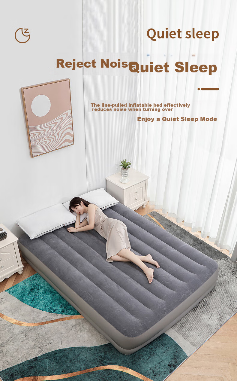 INTEX Built-In Electric Pump USB Port Inflatable Single-Person Air Mattress for Home Use, Portable Automatic Inflation 64112 with 1 Pillow 10