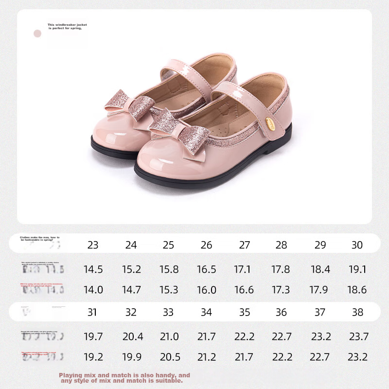 Follow Me Girls' Leather Shoes Children's Princess Shoes Patent Leather Soft-Soled Performance Shoes Children's Flats Square-Toe Leather Shoes Lotus Pink Size 34