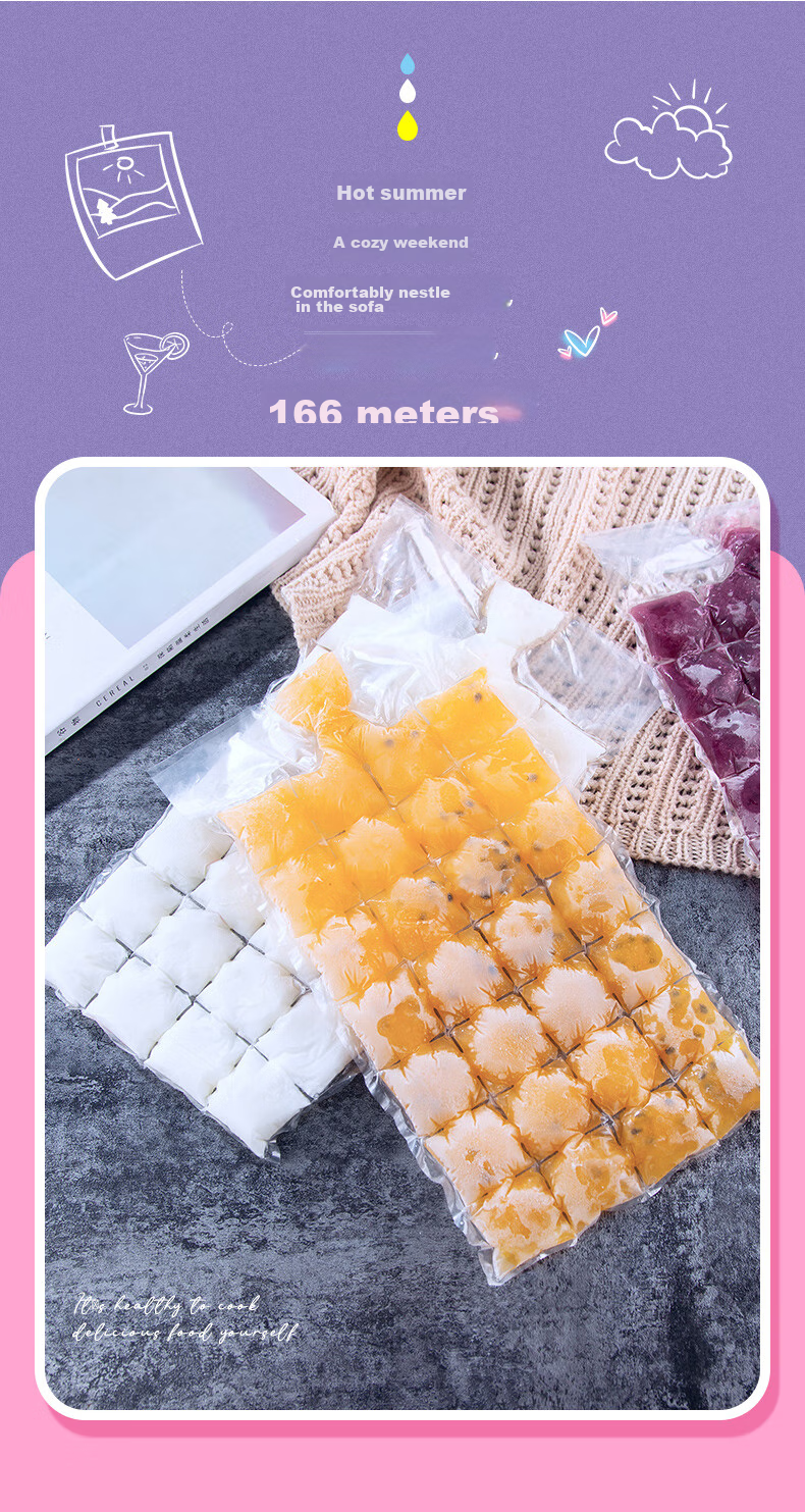 BWNK [280-Piece Set] Ice Cube Trays, Disposable Ice Bags with Self-Sealing Edges, Ice Cube Molds, 10 Ice Bags 2