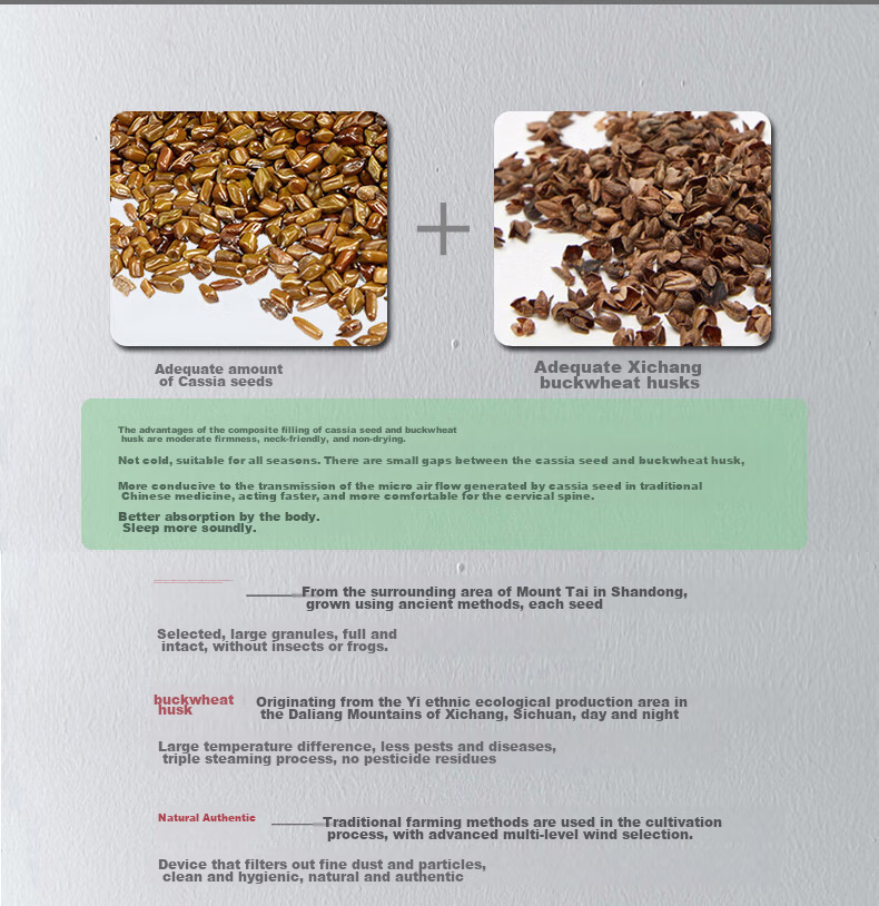 Shangfan Buckwheat Hull Low Pillow, Buckwheat Pillow, Low Pillow, Meltblown Fabric Anti-Mite And Antibacterial Pillow Core, Cervical Pillow 9