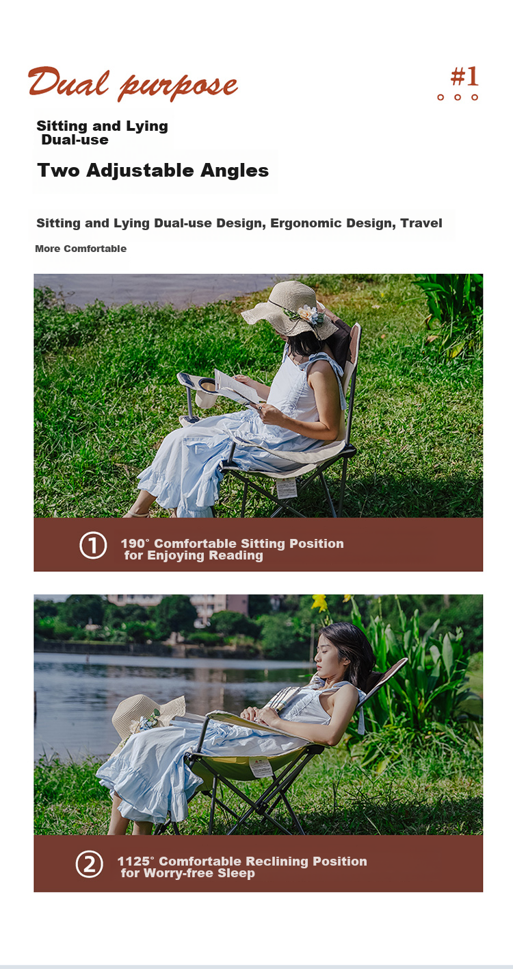 TAN XIAN ZHE Outdoor Folding Chair, Portable Camping Beach Chair, Home Nap Chair, Director's Chair, Ultra-Light Fishing Chair 2