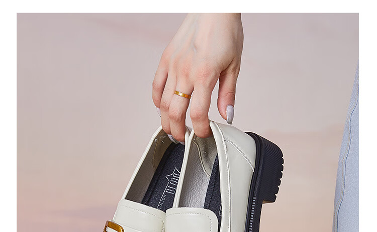 Dusto Black Thick-Soled Leather Shoes for Women, 2026 New Spring Slip-On Commuter Shoes, Soft-Soled British Loafers 14