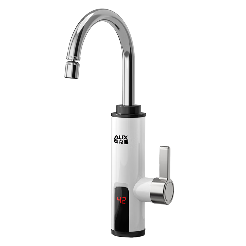 AUX Electric Hot Water Tap, Instant Heating Faucet, Heater, Hot And Cold Kitchen Treasure, Balcony Household Water Heater, ADL-3AGT2X White with Leakage Protectio