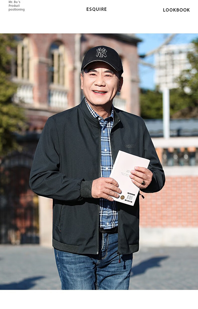 Baocaiyang Dad's Casual Stand-Collar Jacket for Men, Spring And Autumn Outerwear, Middle-Aged And Elderly Menswear, Clothing for Fathers And Grandfathers in Their 40s And 50s 21
