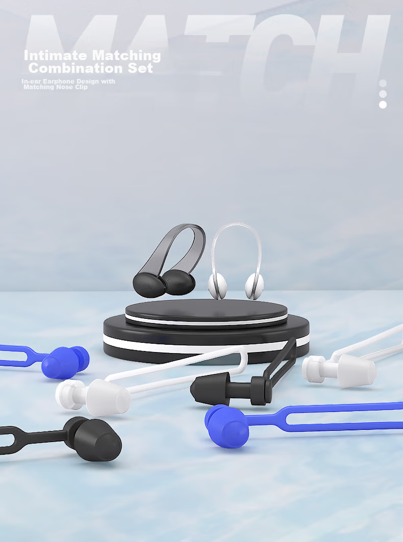 LI-NING Nose Clip Earplugs for Adults And Children, Silicone Soft Professional Swimming Equipment, Waterproof Comfortable Earplugs LSXR001-2 Blue 2