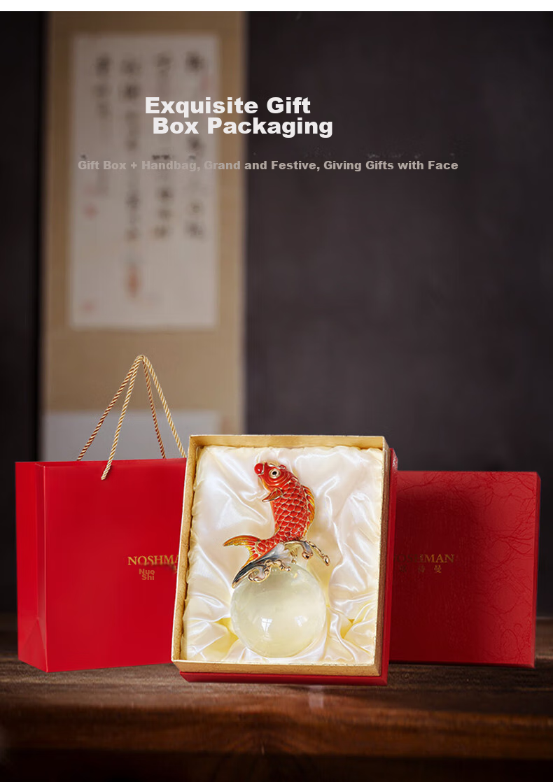 Nuoshiman Lucky Koi Fish Ornament for Business Opening, Housewarming, Moving Gift, Living Room And Office Decoration, New Year Present 5