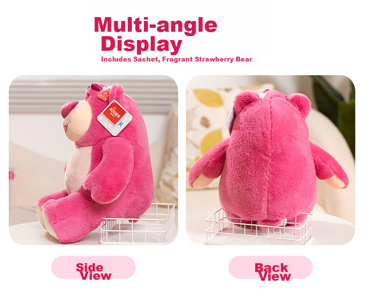 Disney Plush Doll Pillow Stuffed Animal Birthday Gift for Girls, Toy Story Strawberry Bear Fragrance 3