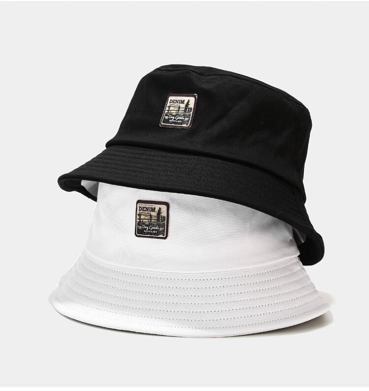 GLO-STORY Sun Hat, Korean Style Unisex Bucket Hat, Retro Versatile Fisherman Hat, MMZ814102, Black Lettering 18