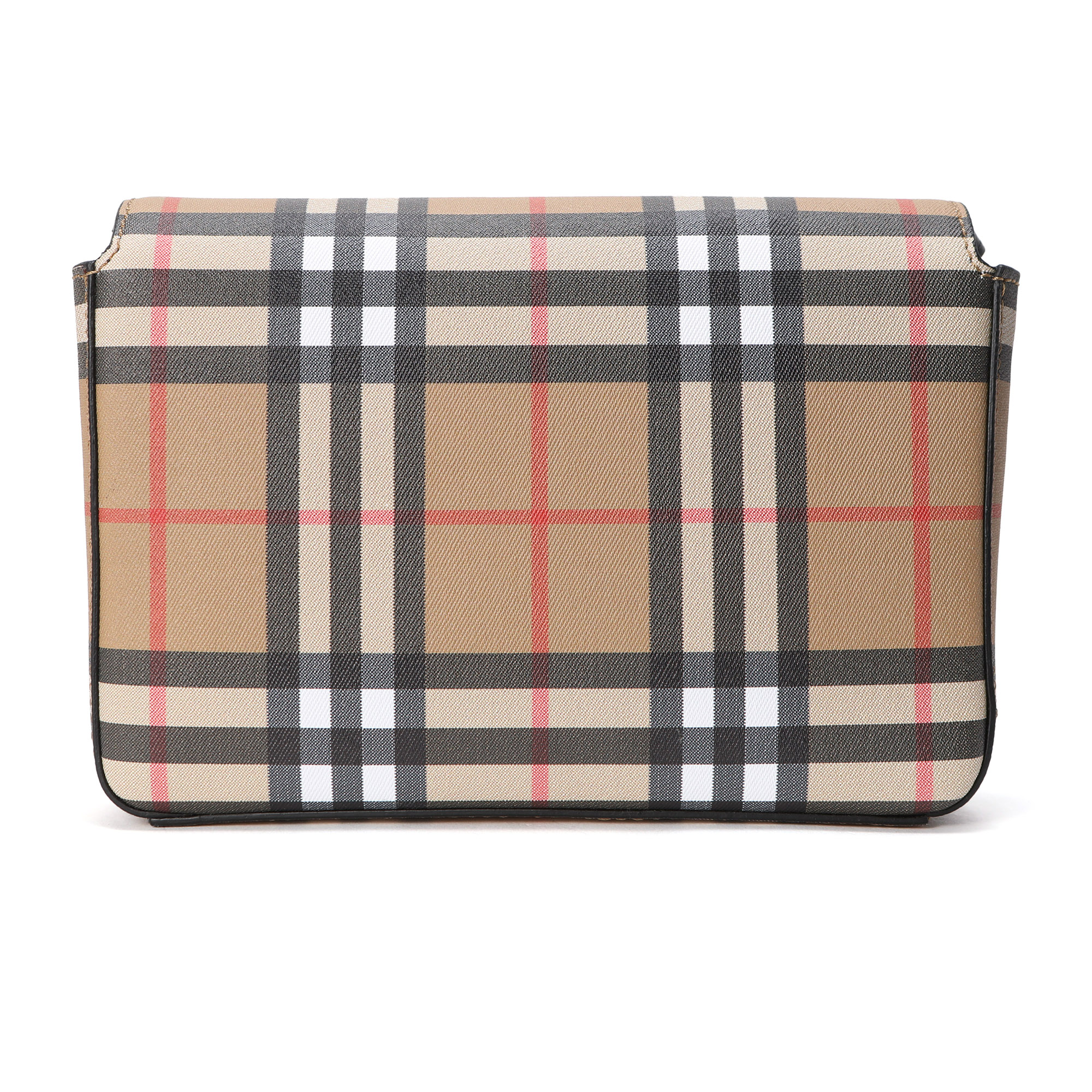 burberry 巴宝莉 女士绯红牛皮聚氨酯拼接格纹单肩斜挎包 40800661