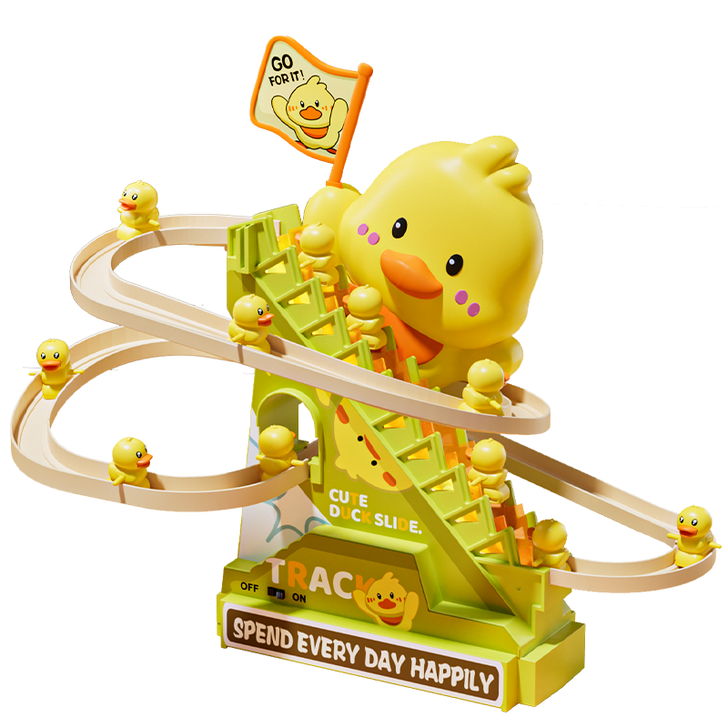 Yasini Children's Toy Yellow Duck Climbing Stairs, Baby Head-Lifting Training, Early Education Slide for 1-3 Year Olds, Birthday Gift