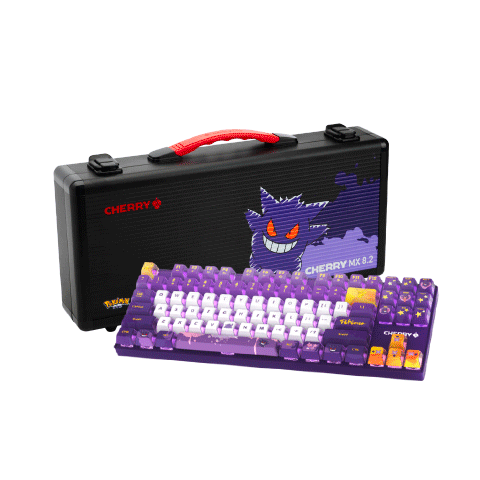 CHERRY MX8.2XAGA Pikachu Wireless Keyboard, Three-Mode Mechanical Keyboard, Triple-Layer PBT Keycaps, Compatible with MAC, Office Keyboard, Pokemon Collaboration Edition Gift Box