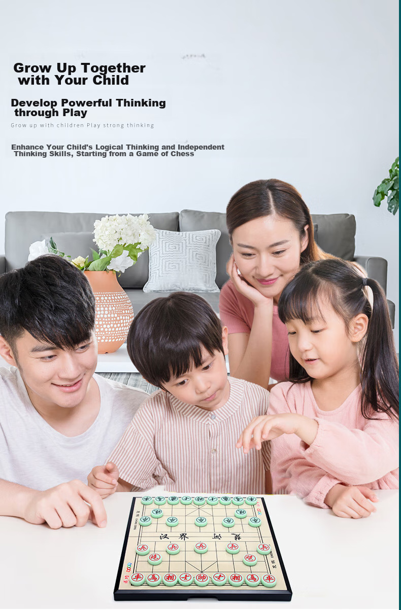 Chenggong Magnetic Folding Chess Board for Chinese Chess, Children's Board Game Set, Large Size Chinese Chess 6412, Father's Day Gift 5