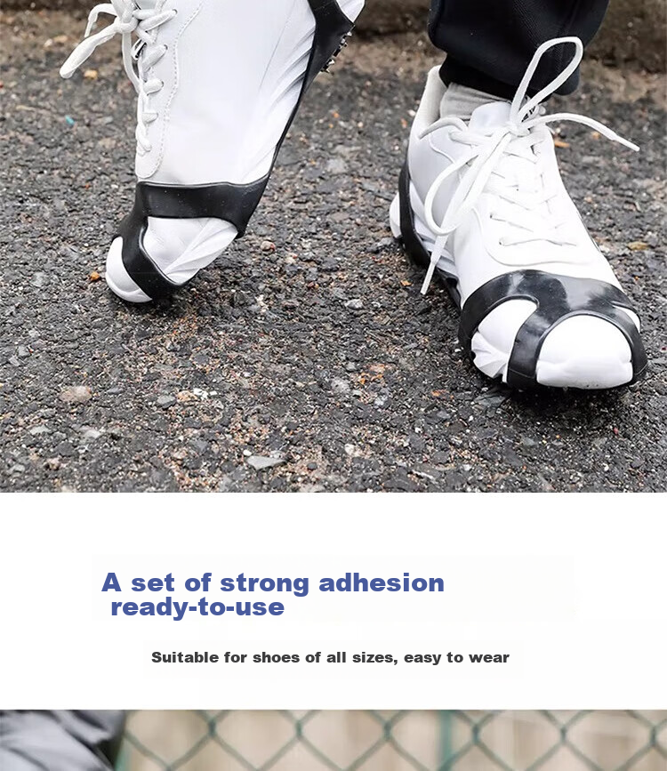 Dipuer Ice Claw Non-Slip Shoe Covers with 10 Teeth, Snow Anti-Slip Cleats, Snow Covers with Cleats, Outdoor Ice Grip Foot Covers, Size 40-45 7