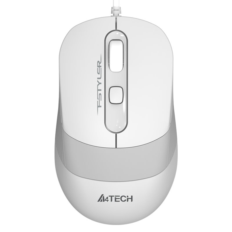 A4TECH FM10S, Medium-Sized, Symmetrical, Wired Mouse, Wired Office Mouse, Computer Mouse, Wired, Fei Shidai, Wired Quiet Mouse, Ivory White, Wired